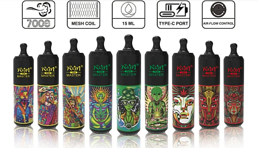 R&M MASTER 7000 Puffs 0% 2% 5% Nicotine Rechargeable Disposable vape