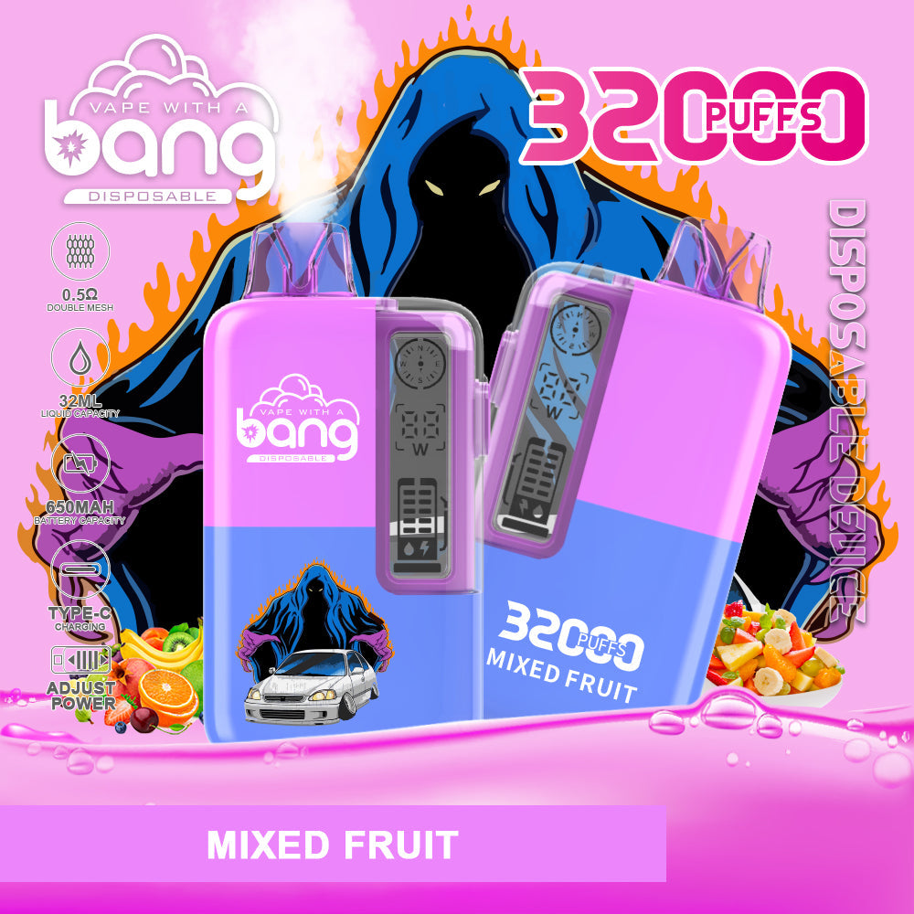 Bang 32000 Puffs Disposable Vape – 650mAh Battery, 32ml E-liquid, Multiple Nicotine Strength Options 12 Flavors