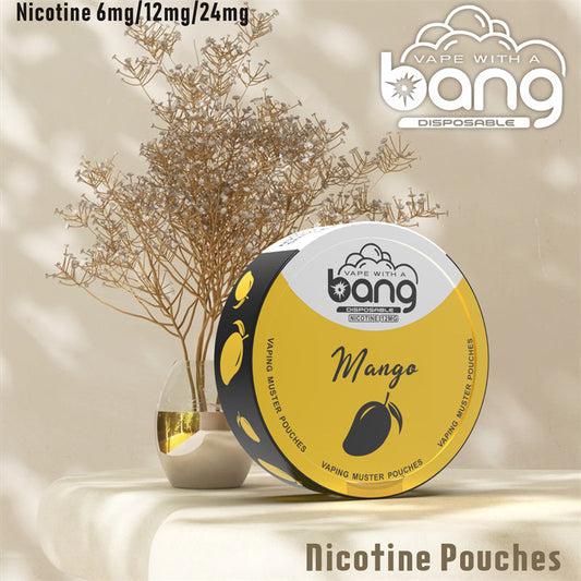 Factory sales Bang VAPING MUSTER POUCHES Nicotine 6mg/12mg/18mgย -Multiple Nicotine 12 Flavors