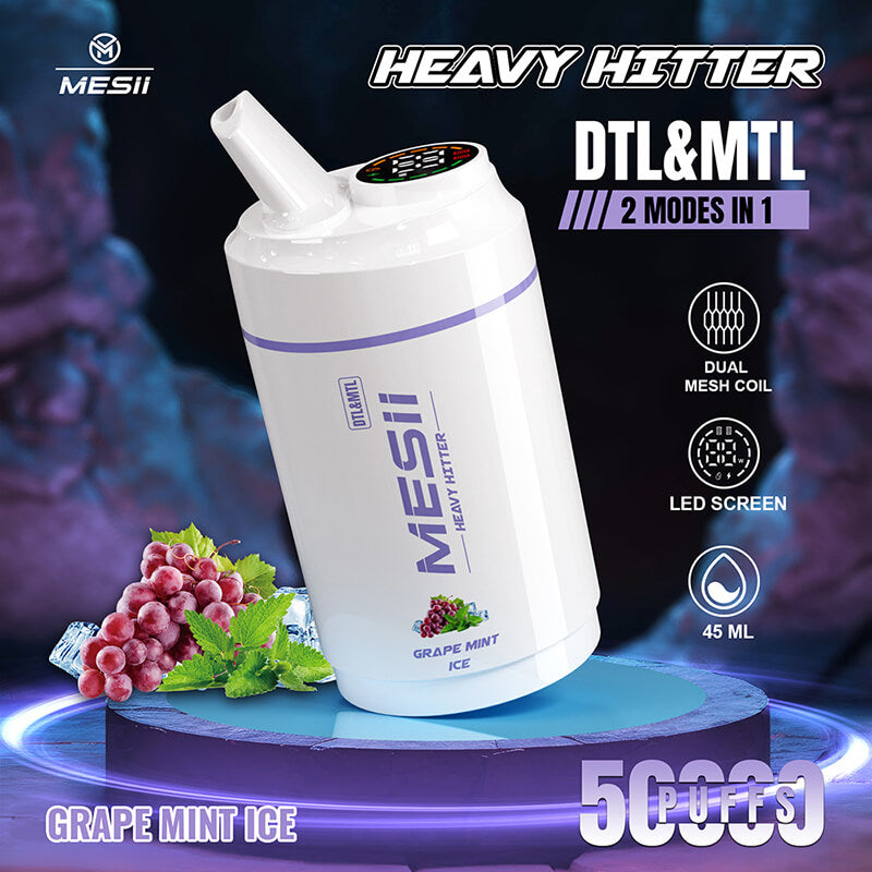 Mesii Shisha Heavy Hitter 50000 - 50K Puffs | 5% Nicotine | DTL/MTL Modes