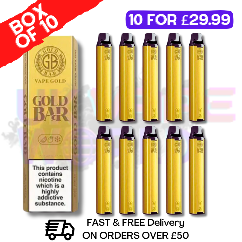 Peach Mango Watermelon - Gold Bar 600Puff Box of 10