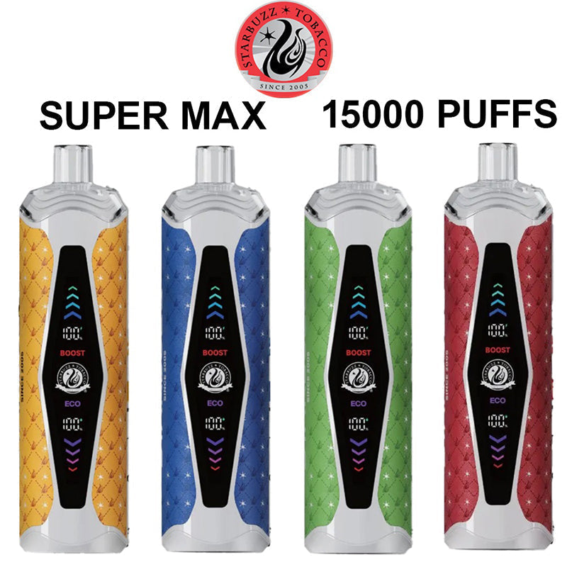 STARBUZZ SUPER MAX 15000 Puffs Disposable Vape Wholesale-850mAG battery, 20ml E-liquid, Multiple Nicotine 21 Flavors