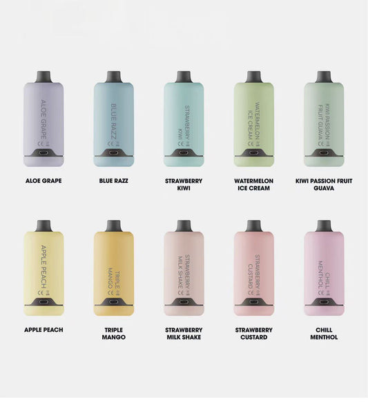 Hyperbar Boto 7000 Puffs 2% 5% Nicotine Rechargeable Disposable Pod-550mAh battery, 16ml E-liquid, Multiple Nicotine 18 Flavors