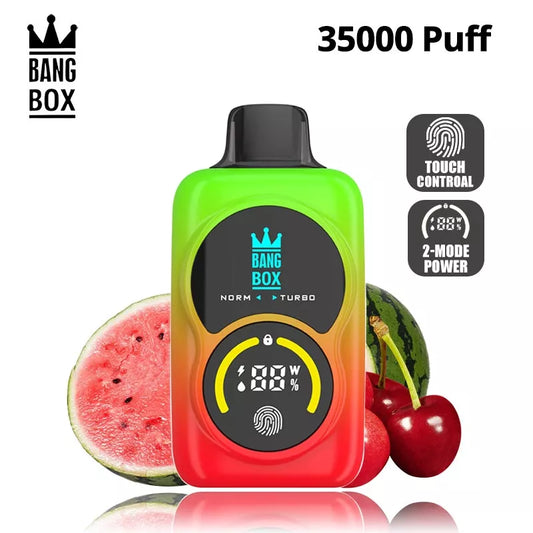 Bang Box 35000 Puffs Touch Control 2 Power Mode Double Screen Vape-950mAh Battery, 35ml E-liquid, Multiple Nicotine 12 Flavors