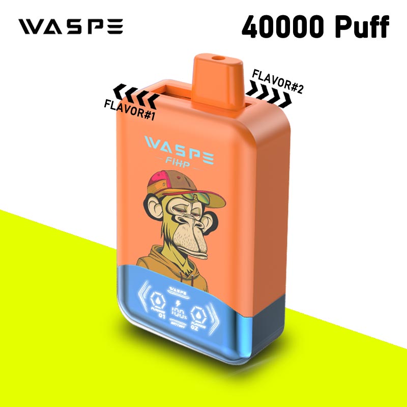 Waspe Fihp 40000 Puffs Vapsolo Twins 2 flavors in 1 Digital Screen