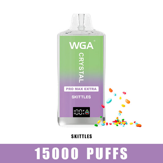 wga vape Crystal SKITTLES Pro Max Extra 15000 Puffs Disposable Vape