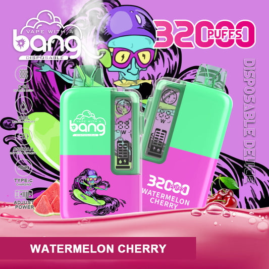 Bang 32000 Puffs Disposable Vape – 650mAh Battery, 32ml E-liquid, Multiple Nicotine Strength Options  12 Flavors