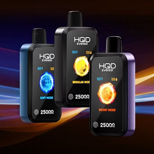 HQD Everest 25000 Puffs Disposable Vape 5% Nicotine 28ml e-liquid 850mAh rechargeable 16 Flavors Wholesale