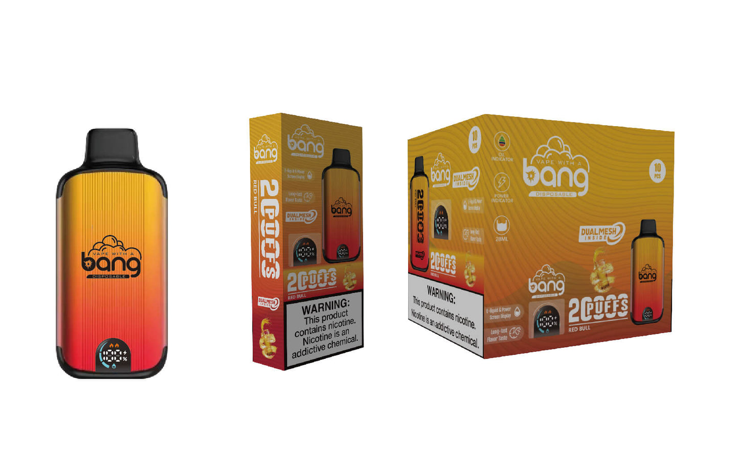 Bang 20000 Puffs Vape 20K Disposable Vape Pen E Cigarette Prefilled025ml 650mAh Disposable Vape 16 Flavors