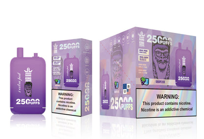 Bang King 25000 Puffs - 46mL Dual Tank (0% to 5% Nicotine)  650mAh Battery 12 Flavors