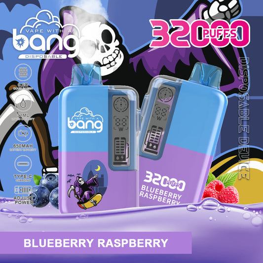 Bang 32000 Puffs Disposable Vape – 650mAh Battery, 32ml E-liquid, Multiple Nicotine Strength Options  12 Flavors