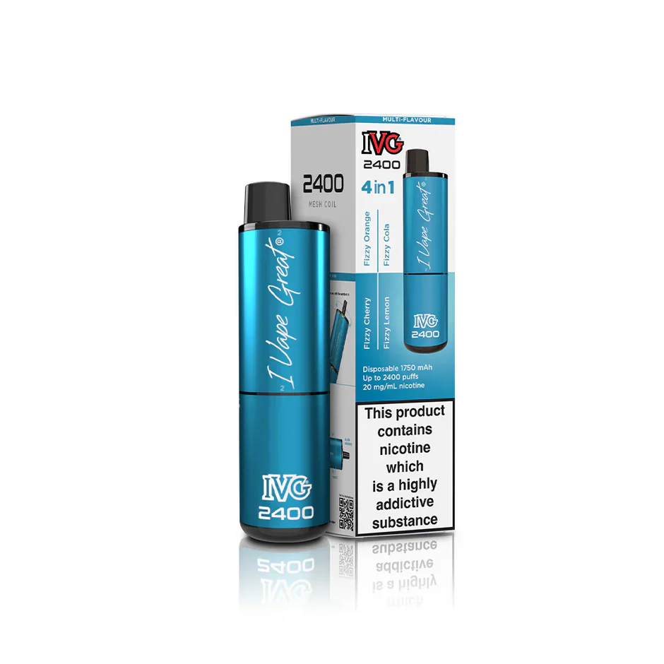 IVG 2400  MULTI FLAVOUR EDITION Disposable Vape lodging 4 x 2ml units 20 mg TPD