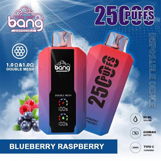 Bang 25000 Puffs LCD Screen Vape Dual Bang 25000 Puffs Vape 25K Disposable Vape Pen E Cigarette Prefilled 30ml 650mAh Disposable Vape 12 Flavors