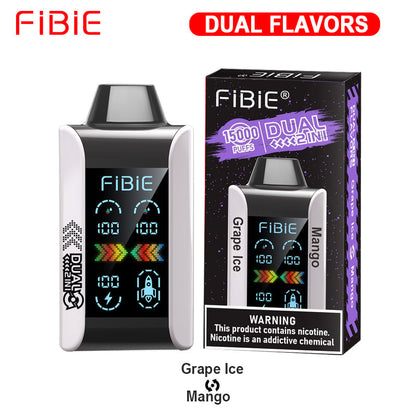 GRAPE ICE & MANGO - FIBIE 15000 PUFFS Dual Flavors Disposable Vapor Wands(15000 PUFFS)