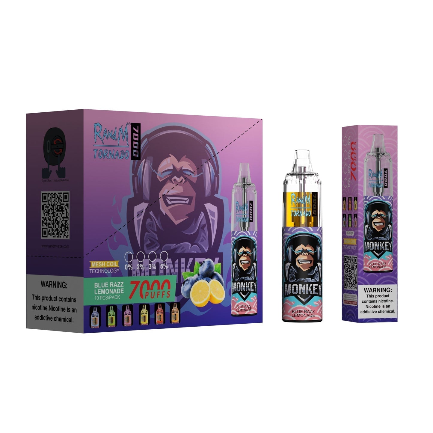 RAndM Tornado 7000 Puffs Disposable Vape Pack Of 10
