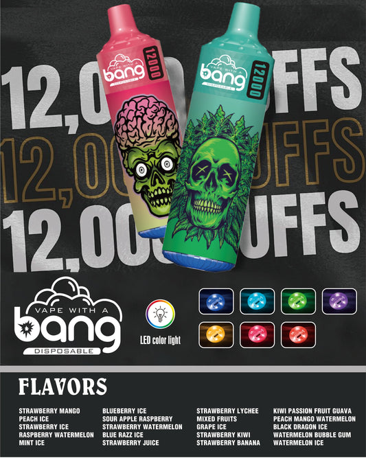 Bang King 12000 Puffs Disposable 650mAh  20ml Vape E Cigarettes Puff 12k Prefilled Pod- 650mAh  20ml Vape 12 Flavors
