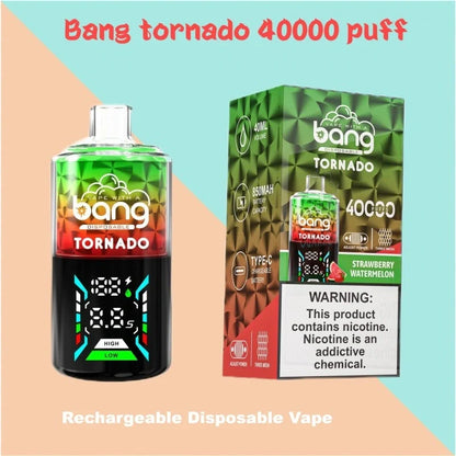 Bang With A Vape 40000 Tornado Wholesale Factory Price Good Sale-850mAh Battery, 40ml E-liquid, Multiple Nicotine 12 Flavors