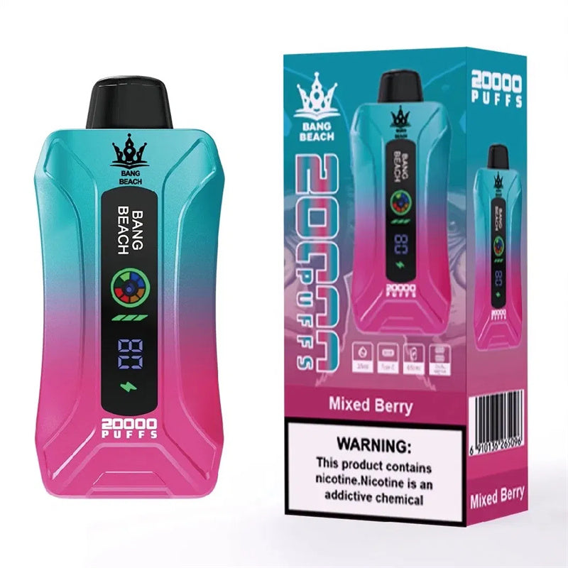 Bang BEACH 20000 Puffs 20K -  5% Nic Salt, Smart Display-650mAh Battery, 35ml E-liquid, Multiple Nicotine 12 Flavors