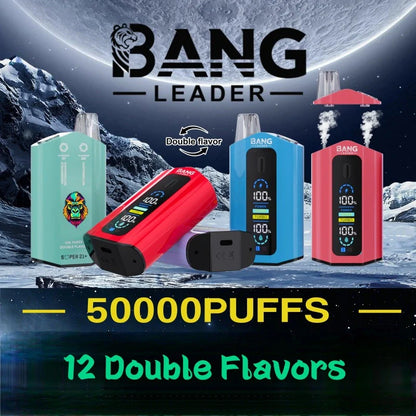 Bang Leader 50000 Puffs Disposable Vape (0%-5% Nicotine) – Dual Pods(20mL+20mL) Unmatched Performance 650mAh 12 Flavors