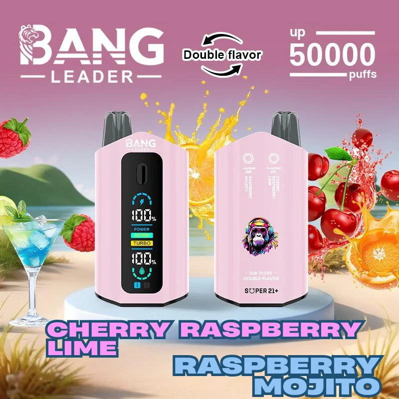 Bang Leader 50000 Puffs Disposable Vape (0%-5% Nicotine) – Dual Pods(20mL+20mL) Unmatched Performance 650mAh 12 Flavors
