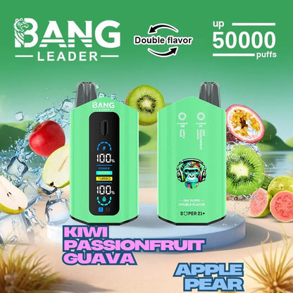 Bang Leader 50000 Puffs Disposable Vape (0%-5% Nicotine) – Dual Pods(20mL+20mL) Unmatched Performance 650mAh 12 Flavors