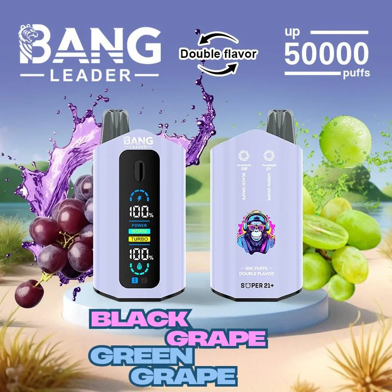 Bang Leader 50000 Puffs Disposable Vape (0%-5% Nicotine) – Dual Pods(20mL+20mL) Unmatched Performance 650mAh 12 Flavors