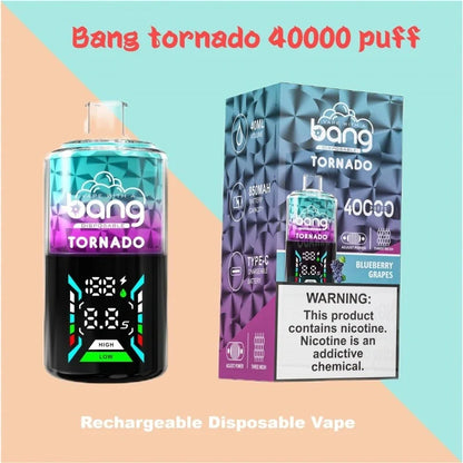 Bang With A Vape 40000 Tornado Wholesale Factory Price Good Sale-850mAh Battery, 40ml E-liquid, Multiple Nicotine 12 Flavors
