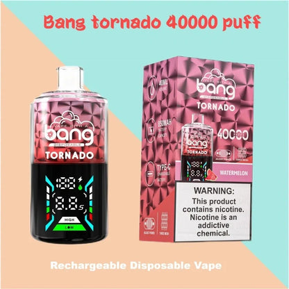 Bang With A Vape 40000 Tornado Wholesale Factory Price Good Sale-850mAh Battery, 40ml E-liquid, Multiple Nicotine 12 Flavors