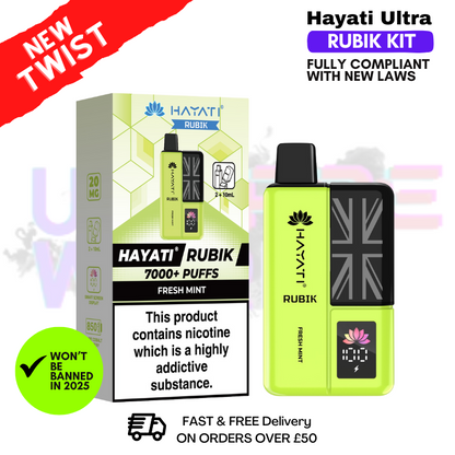 Fresh Mint Hayati Rubik 7000 Puff 7K Bar