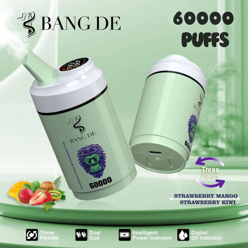 Bang DE 60K 3 in 1 Flavors Hot-Selling Model Wholesale Deal-850mAh battery, 60ml E-liquid, Multiple Nicotine 12 Flavors