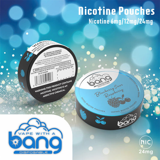 Factory sales Bang VAPING MUSTER POUCHES Nicotine 6mg/12mg/18mg -Multiple Nicotine 12 Flavors
