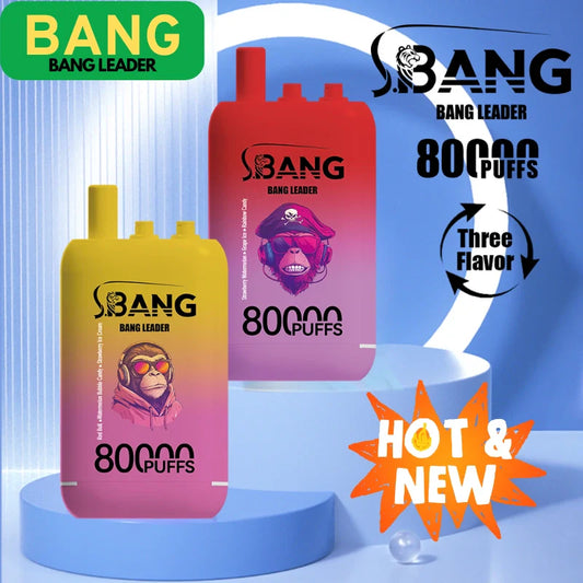 Bang leader 80000 Puffs Triple Flavors Disposable Price Super Sale-850mAh Battery, Multiple Nicotine 12 Flavors