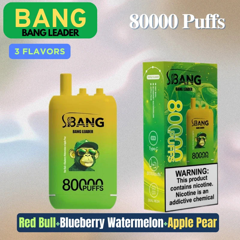 Bang leader 80000 Puffs Triple Flavors Disposable Price Super Sale-850mAh Battery, Multiple Nicotine 12 Flavors