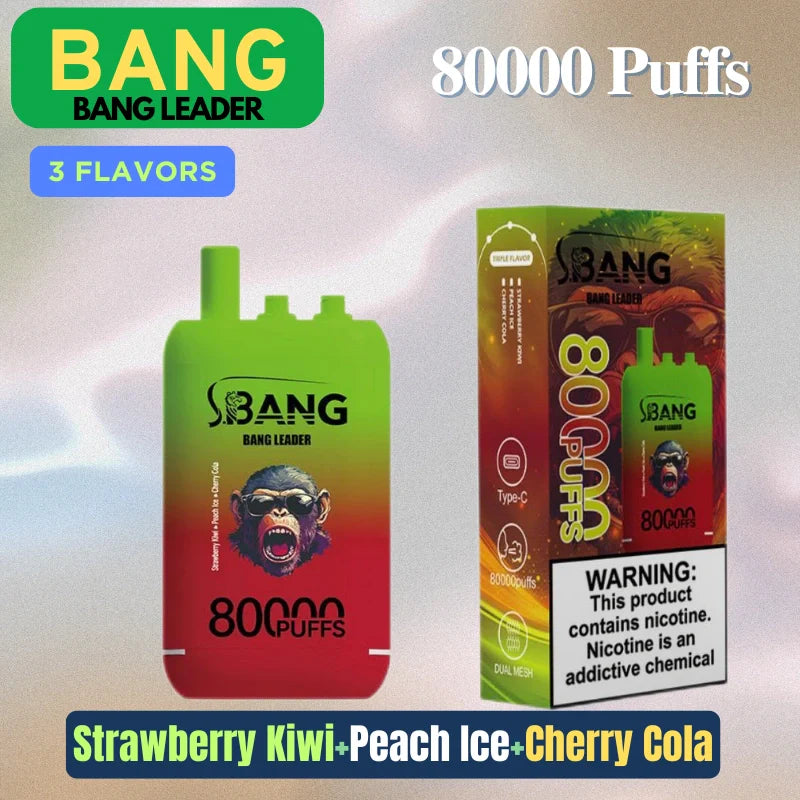 Bang leader 80000 Puffs Triple Flavors Disposable Price Super Sale-850mAh Battery, Multiple Nicotine 12 Flavors