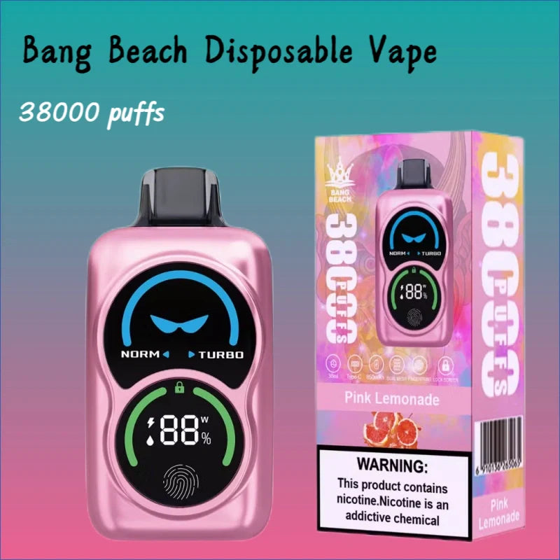 Bang Beach 38000 Diposable Vape Discount Price Good Sale Vape-850mAh Battery, 38ml E-liquid, Multiple Nicotine 12 Flavors