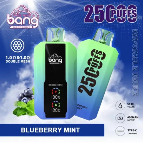 Bang 25000 Puffs LCD Screen Vape Dual Bang 25000 Puffs Vape 25K Disposable Vape Pen E Cigarette Prefilled 30ml 650mAh Disposable Vape 12 Flavors