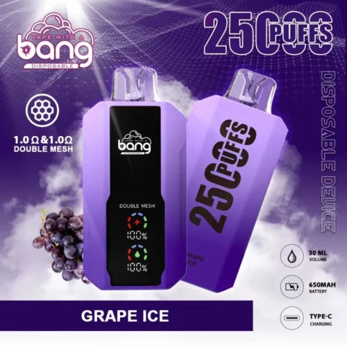 Bang 25000 Puffs LCD Screen Vape Dual Bang 25000 Puffs Vape 25K Disposable Vape Pen E Cigarette Prefilled 30ml 650mAh Disposable Vape 12 Flavors