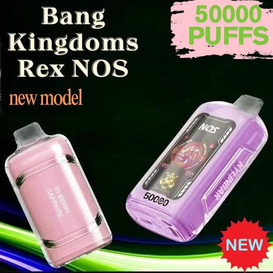 Bang Kingdoms Rex NOS 50k Crystal Vape Best Seller Discounted Price-950mAh battery, 40ml E-liquid, Multiple Nicotine 10 Flavors