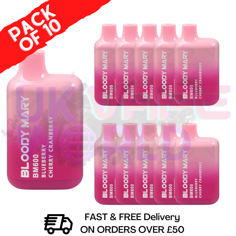 Blueberry Cherry Cranberry - Bloody Mary 600Puff Box of 10