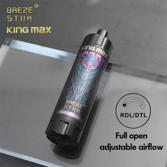 Breze Stiik Kingmax 10000 Puffs Vape Disposable Electronic Cigarettes Puff 20ml Prefilled Pod Mesh Coil Sub-ohm Adjustable Airflow