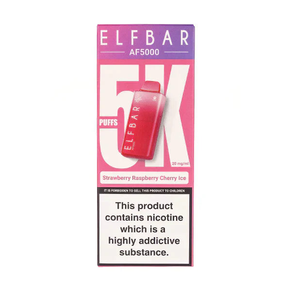 PACK OF 5 PC-  Elf Bar AF5000 Disposable Vape TPD UK