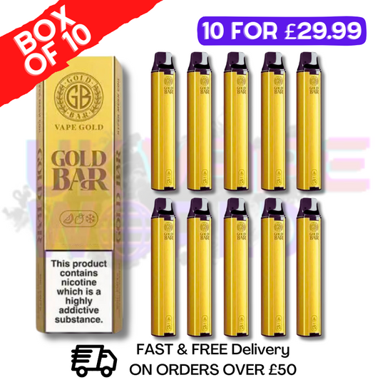Raspberry Watermelon - Gold Bar 600Puff Box of 10