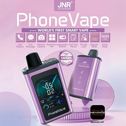 JNR Phone Vape 30000 30K Puffs Latest Smart Disposable Vape-1000mAh Battery, 19ml E-liquid, Multiple Nicotine 10 Flavors