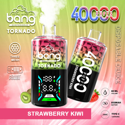 Bang Tornado 40000 Puffs Disposable Vape – 850mAh Battery, 40ml E-liquid, Multiple Nicotine 12 Flavors