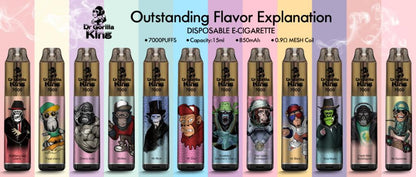 Gorilla King 7k Puffs Rechargeable Disposable Vape 2ml  20 mg nic with Draw-activation Firing Mechanism