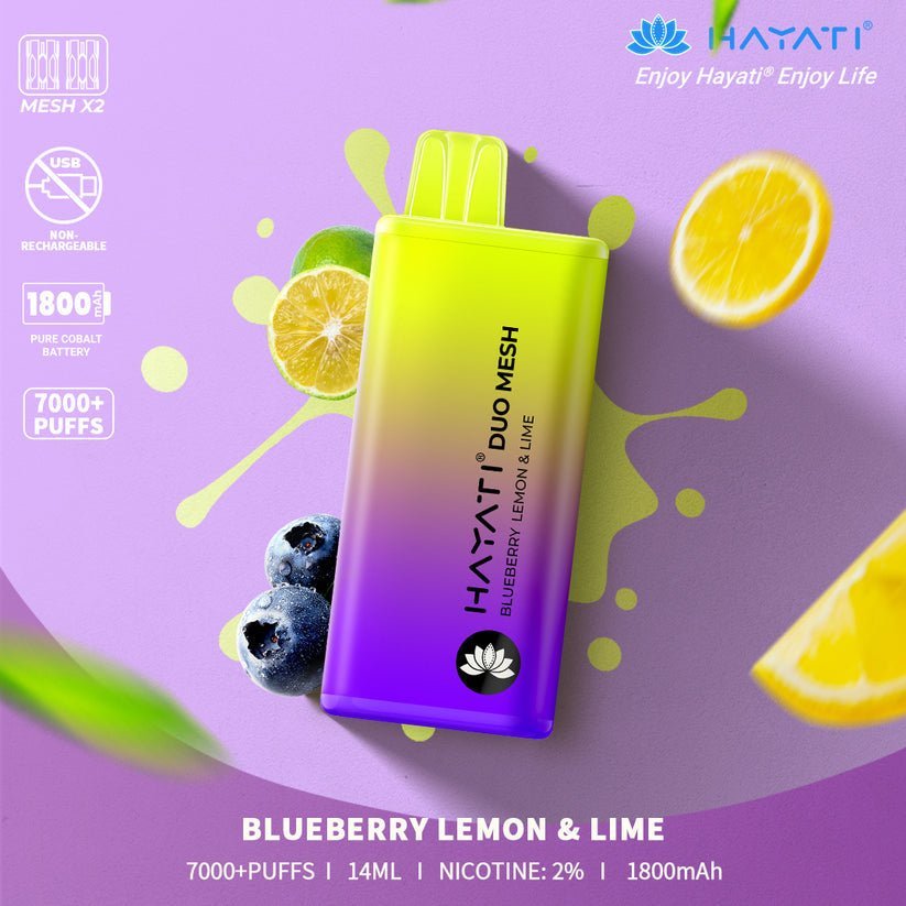 Hayati Duo Mesh 7000 Puffs Disposable Vape Box Of 10
