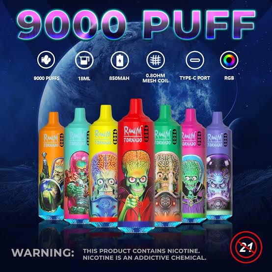 RandM Tornado 9000 Puffs 0% Nicotine Disposable Vape