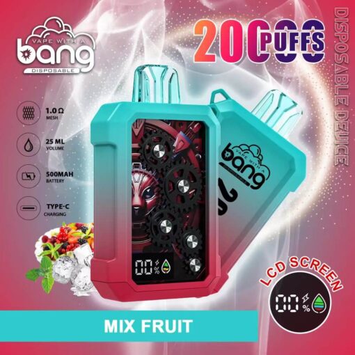 Bang King Double Crystal 20000 Puffs Vape 20K Disposable Vape Pen E Cigarette Prefilled-500mAh Battery, 25ml E-liquid, Multiple Nicotine 12 Flavors