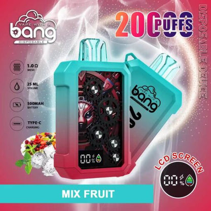 Bang King Double Crystal 20000 Puffs Vape 20K Disposable Vape Pen E Cigarette Prefilled-500mAh Battery, 25ml E-liquid, Multiple Nicotine 12 Flavors