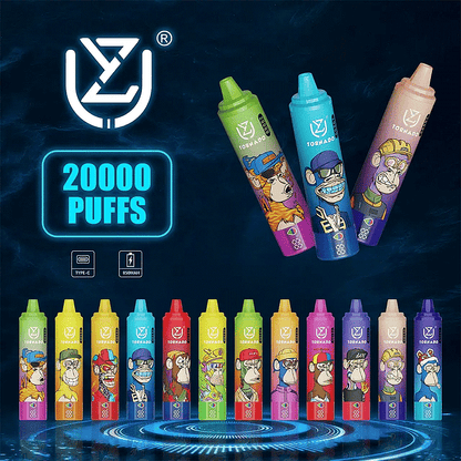 UZY Tornado 20000 Puffs 0% 2% 3% 5% Nicotine LED Display New Electronic Cigarette Pen
